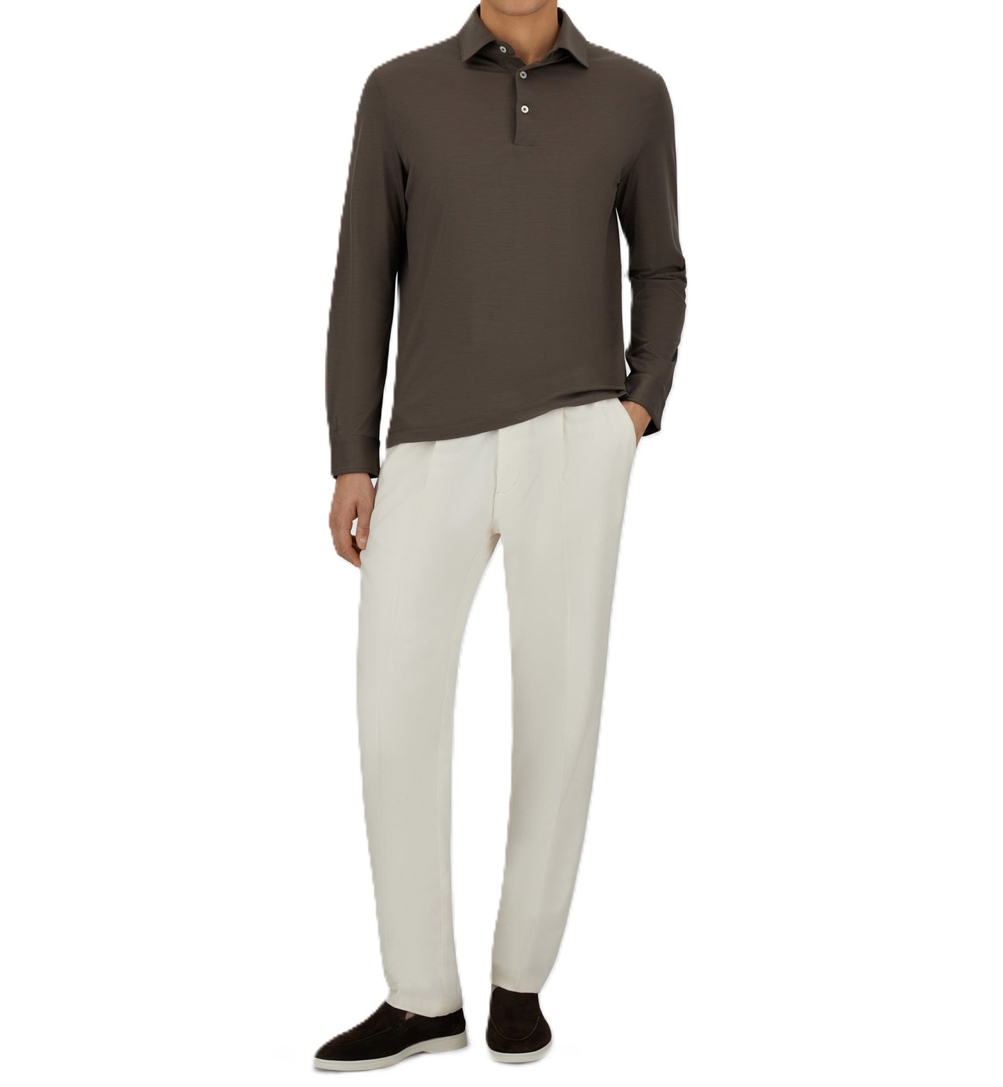 Polo m/l in jersey di lana