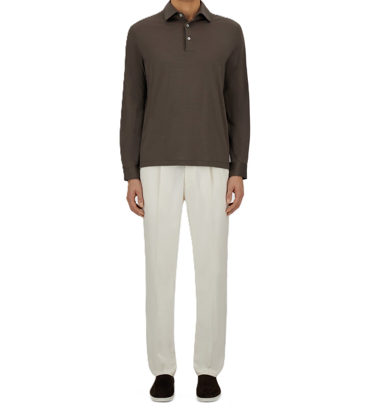 Polo m/l in jersey di lana