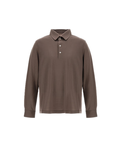 Polo m/l in jersey di lana