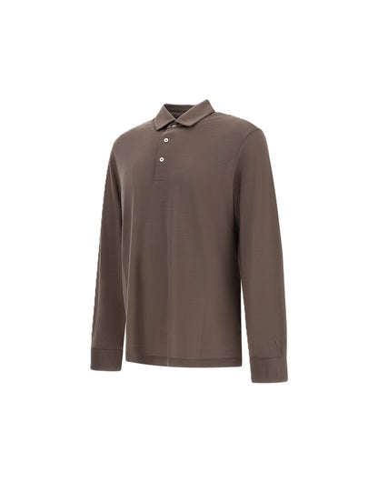 Polo m/l in jersey di lana