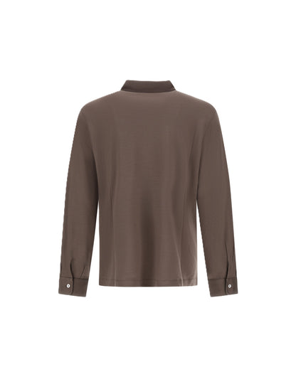 Polo m/l in jersey di lana