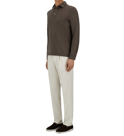 Polo m/l in jersey di lana